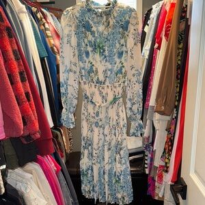Floral Blue and White Dress